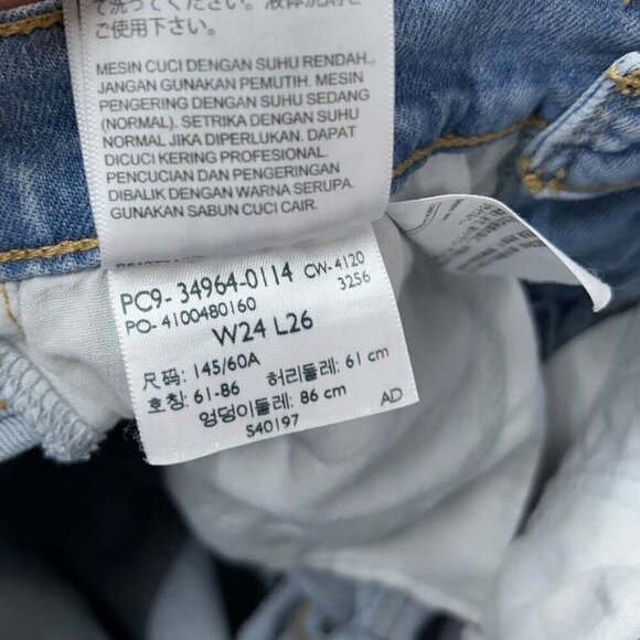 Levis Wedgie Straight Jeans Womens Size 24 Ankle Baggy Distressed - Picture 11 of 12